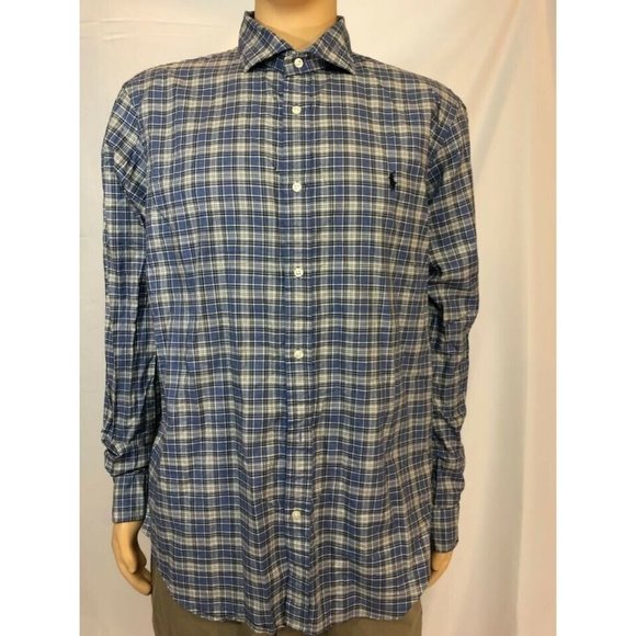 Polo Ralph Lauren Men’s Button Down Shirt Longsleeve Blue 100% Cotton Size XL - Picture 1 of 10